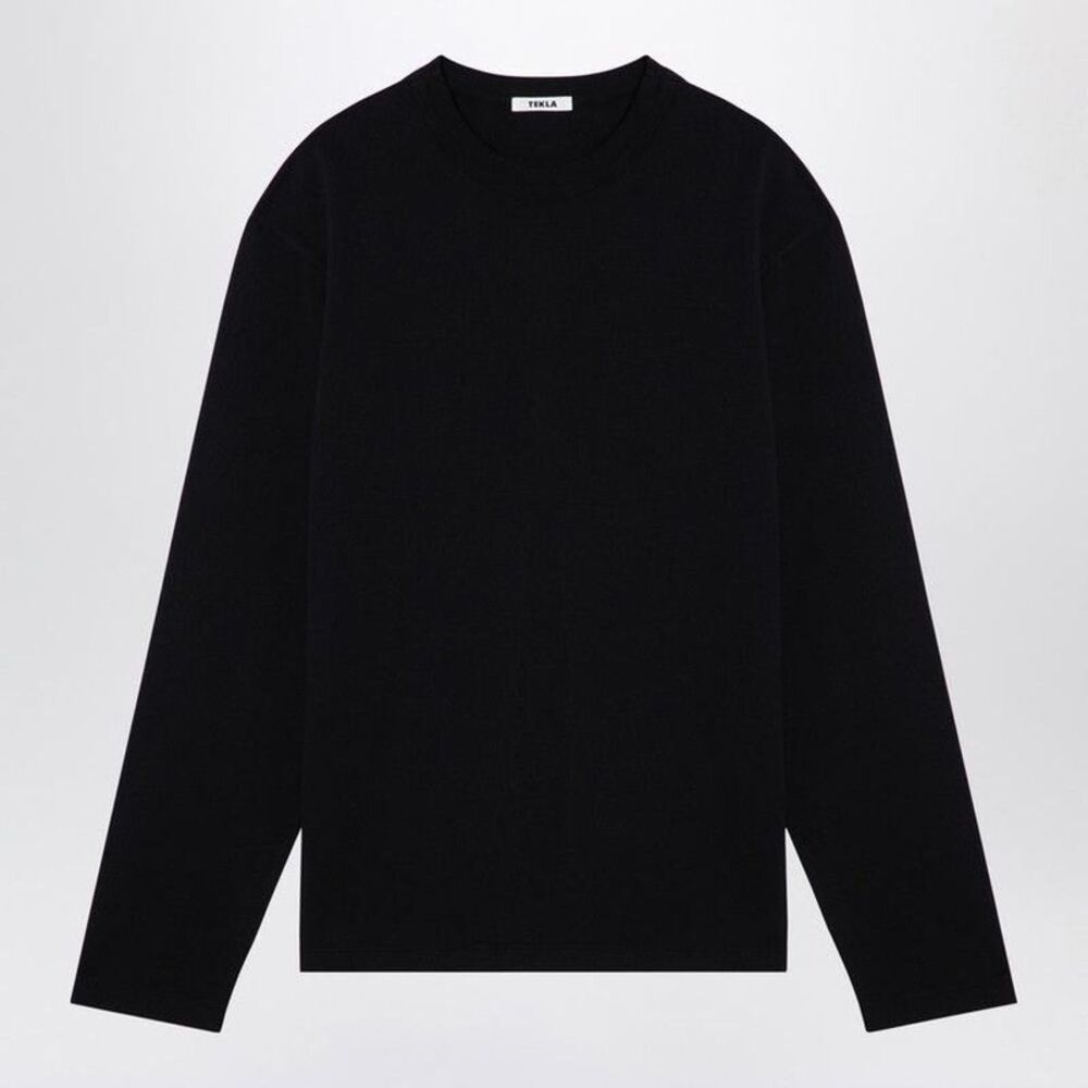 TEKLA Men's Long Sleeve Crewneck Shirt Men BLACK Underwear